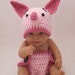 Piglet Hat & Diaper Cover Set, inspired by Winnie the Pooh (newborn-3 month size)