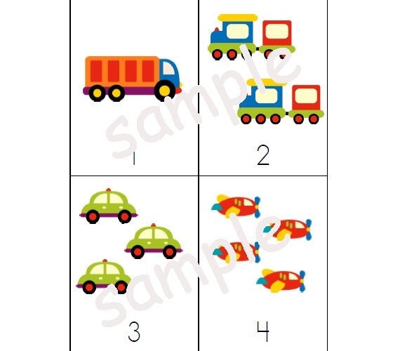 Items Similar To Flash Cards - Transportation Numbers Letter Games 