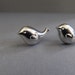 Silver Love Bird Stud Earrings