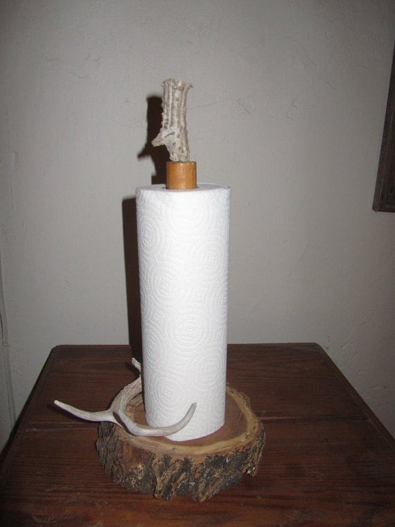Items similar to Deer Horn Paper Towel Holder on Etsy