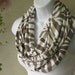 Zebra Print Infinity Scarf in Taupe Khaki and Off White Animal Print Jersey Knit Double Loop Scarf Handmade Fashion by Thimbledoodle