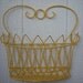 RESERVED 4 BECKY- Vintage Shabby Chic French Country Sunny Yellow Wire Wall Basket