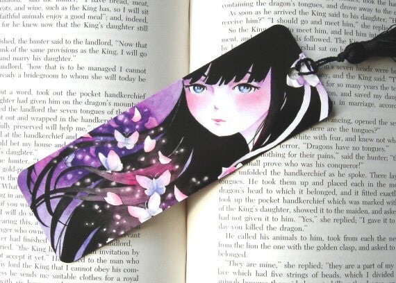 items similar to fantasy art bookmark 2x6 anime book mark