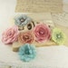 Fabric flowers Whisper collection Celebrate 548650 - Made of sheer layered fabrics and topped with pearl center - mixed colors