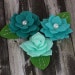 fabric flowers - Hermosa Collection - Teal 557997 - layered felt flowers - for card making, jewelry, journal, album accents - teal