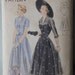 1940s Vogue 6757 Vintage Sewing Pattern One-Piece Dress with Gathered V Neck Full Skirt Sheer Overlay Bust 34