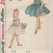 1950s Simplicity 4274 Vintage Sewing Pattern Child's One-Piece Dress and Petticoat with Transfer Size 6