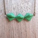 Geometric Paper Origami Necklace in Green with Antique Brass Chain