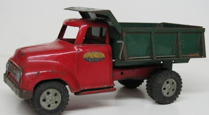 Vintage TONKA Dump Truck Red and Green by jetto on Etsy