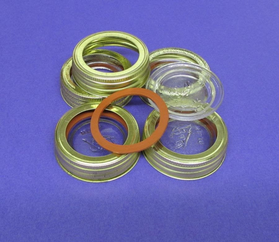 SALE Vintage Ball Canning Jar Glass Top Seal Closure Sets