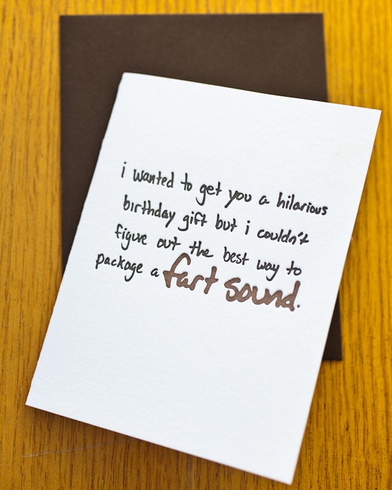 Fart Sound Funny Letterpress Greeting Card / by LifeIsFunnyPress