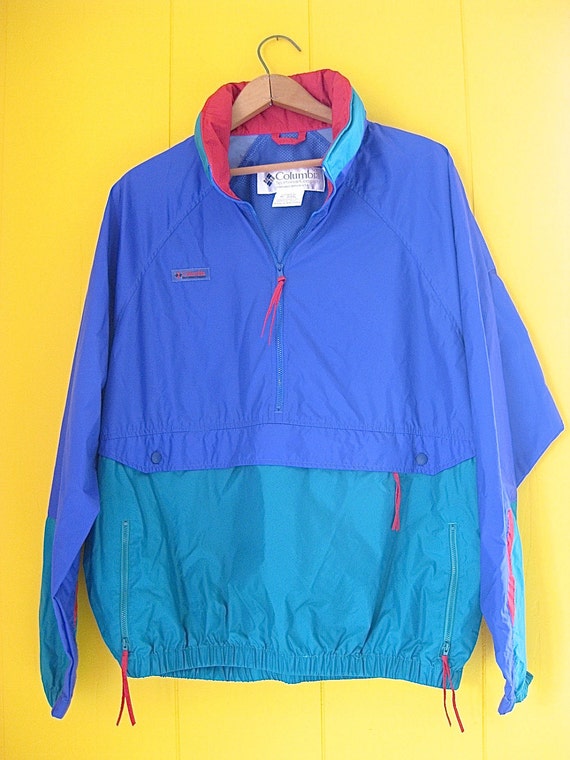 Vintage Columbia Outerwear Bright Bold Jacket Windbreaker Rain
