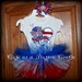 Adorable Patriotic Babys first fourth of July outfit with Coordinating boutique Bow 6-9 months 12 months 24 months