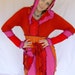 Fairytea - Elf Pixie gypsy sweater - Pink red orange - upcycled fairy dress hoodie - READY to ship