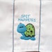 Reserved for Erin Burp cloth "Spit Happens" with a cute applique turtle in blue, green and brown for boys.