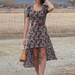 Redesigned Vintage Floral Waterfall Hem Maxi Dress with Criss-Cross Back Detail