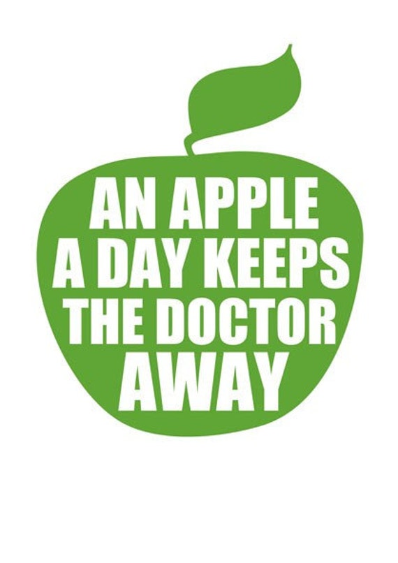 An apple a day keeps the doctor away. by Gayana on Etsy