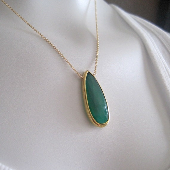 Emerald Green Gold Necklace