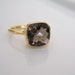 18K Gold Vermeil Faceted Smoky Quartz Ring - Size 7