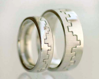 unique wedding band set geometric wedding ring for him for her 14k white gold eternal line set - Unique Wedding Ring Sets For Him And Her unique wedding band set geometric wedding ring for him for her 14k white gold eternal line set - Unique Wedding Ring Sets For Him And Her