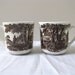 J&G Meakin Cups Set 2 Transferware White and Brown Country Houses and Cows