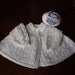 Heirloom Quality Hand Knit White 3ply Wool Collared Matinee Jacket / Sweater 0 -4 months