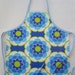 Laminated Apron/Girl/Sunny Daze in Blue Flowers/Size Small (3-6 years)