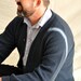 Men's Navy Cardigan. Luxurious Alpaca Men's Knit Sweater. Men's Large/ Eveteam