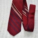 Vintage Men's Red Wool & Silk Striped Necktie 1970's. Eveteam