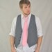 Small Pinstripe Vest. Vintage Suit Vest Gray Pintstripe Small / Medium