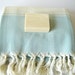 Elegant Turkish Towel, Kilim Peshtemal, Natural Soft Cotton Bath, Spa, Beach Towel, Light Blue