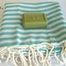 Traditional Turkish Bath Towel: Peshtemal, Light and Thin Bath, Beach, Spa Towel, Sarong, Paroe, Aqua Striped