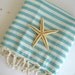 Turkish Towel, Peshtemal, Hammam towel, Bath, Beach, Spa, Sarong, Paroe, Aqua Striped