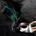 Harlequin flower and peacock feather masquerade carnival mardi gras fancy dress mask