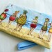 Quilted wristlet with fruit ladies cotton fabric summer fashion and zipper closure