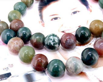 Super Round Agate 12mm Gemstone beads Loose One strand 15.5"