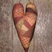 Primitive Valentine Heart Crazy Quilt Hanging Folk Art RESERVED For Lynn