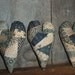 Crazy Quilt Heart Bowl Fillers Blue White French Country Shabby Chic Primitive Farmhouse Cottage Chic Decor