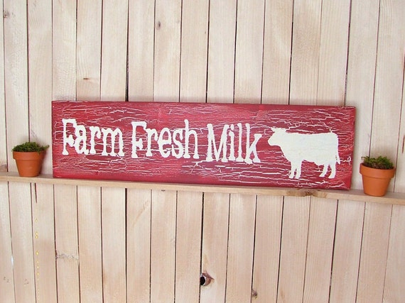 Download Farm Fresh Milk Wooden Sign Barn Red with Crackle by ...