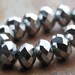 Silver Metallic 8x5mm Crystal Glass Rondelles -75