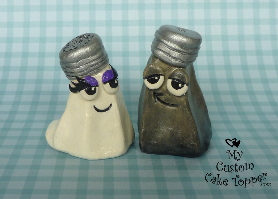 Salt and Pepper Wedding Cake Topper