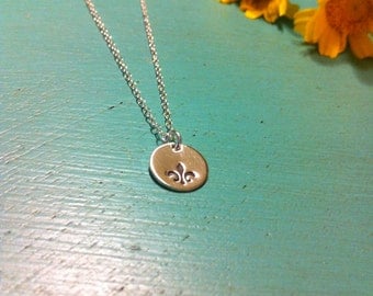 Tiny Sterling Silver Fleur De Lis Necklace