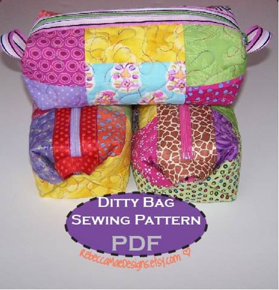 Ditty Bag PDF ePATTERN diy sewing tutorial by RebeccaMaeDesigns