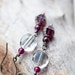 January Birthstone Earrings red garnet natural gray