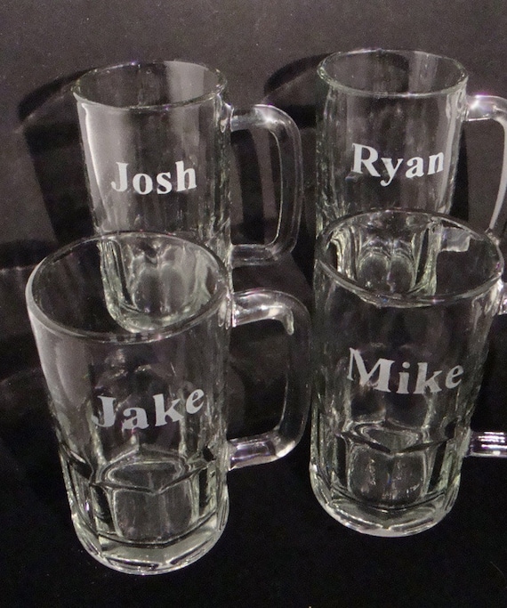 ... Fraternity Gift - Personalized Glassware - Etched Beer Mugs - Mens