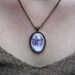 Pug pendant necklace watercolour cameo