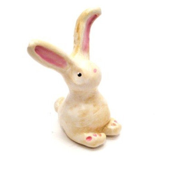 Items similar to Cute Bunny Miniature, Sculpture, Clay, Ceramic on Etsy