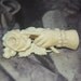 On hold-Victorian Ivory Hand Holding Rose Brooch Circa 1870