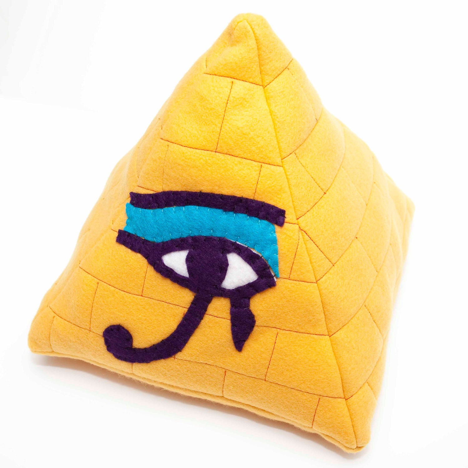 Egyptian Pyramid Plush/Pillow with Eye of Horus by PaleoGirlCrafts