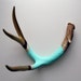 Gold, Purple and Aqua Striped Painted Deer Antler - Large